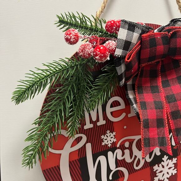 Christmas Hanging Sign - Welcome Door Plaque | Holiday Christmas Decoration - Picture 7 of 8